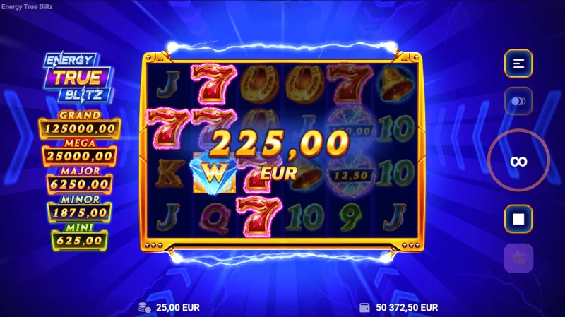 Energy True Blitz - dobitek na zbranih Cash-simbolih